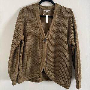Madewell Chunk Knit Cardigan Sweater - Olive Green/Brown - size XS